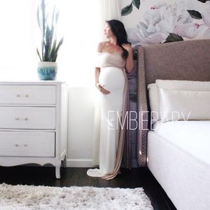 White Maternity strapless dress